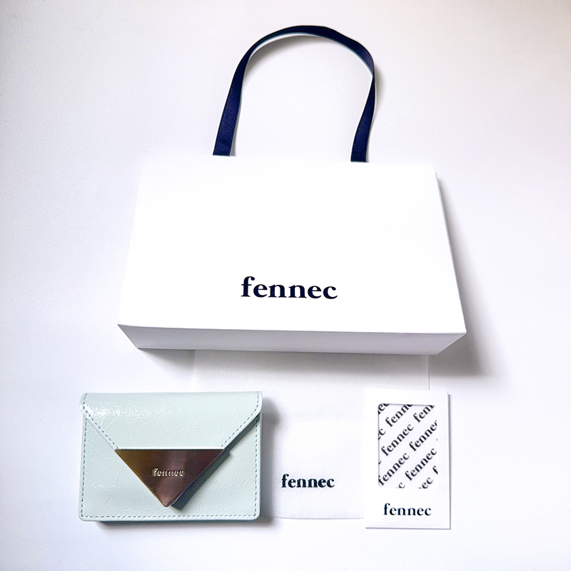 Korean Niche Fennec Patent Leather Classic Triangle Brand Portable Card Holder Coin Purse Multi-Color Wallet Id Holder Trendy