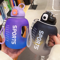 Internet celebrity large-capacity fitness sports water cup tons of bucket kettle with straw batch customization logo engraving and printing