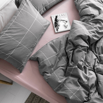 Net red cotton washing cotton bedding four-piece cotton bed linen quilt cover double single bed dormitory three-piece set
