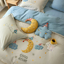 Nordic ins moon clouds cute four-piece cotton cotton sheets quilt cover children three-piece Net Red Summer