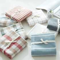 Pure cotton plaid sheets mens bed hats single student dormitory single double bed cotton 100 water washing cotton quilt single female