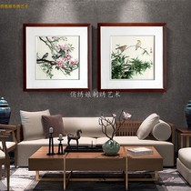 Pure handmade Su embroidery embroidery plum blossom flower and bird finished hanging painting restaurant living room bedroom study home decoration painting gift