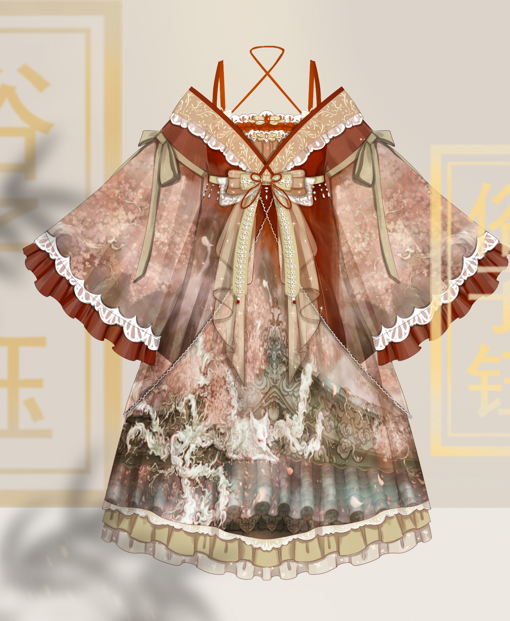 (Collection plus purchase) Huaxia Meow Lolita original nine-tailed Chinese style Lolita artwork collection page is in production