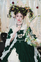 (Reservation) Huaxia Meow Margarita Velvet Lolita Gorgeous Flower Wedding Partial Only Deposit Needs to Make Up the Balance