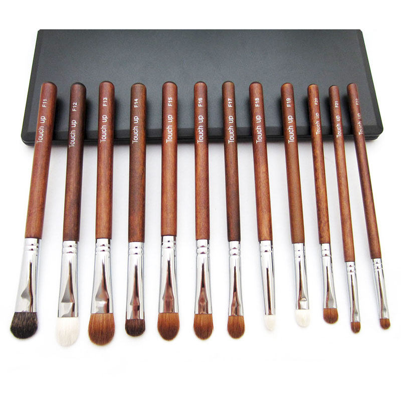 Touch Up Sandalwood Color Rod Animal Hair Makeup Brush Mink Fur Yellow Wolf Tail Hair Eye Shadow Brush big and small eye shadow sweep