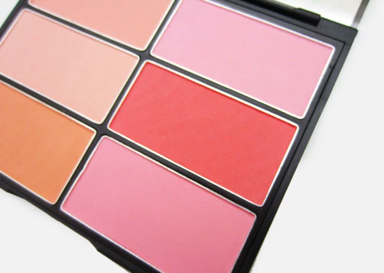 DARS Authentic Shadow Makeup Makeup 6 Color Blush Disc Rouge Natural Nude Makeup Clearing Brightening Brush - Blush / Cochineal