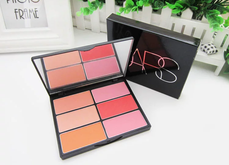 DARS Authentic Shadow Makeup Makeup 6 Color Blush Disc Rouge Natural Nude Makeup Clearing Brightening Brush - Blush / Cochineal