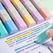 Double head fluorescent pen color marker pen elementary school students make notes handbill mark with macaron light color system large capacity