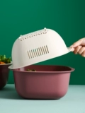 Бытовая двухслойная дренажная корзина для кухни, простая многофункциональная утолщенная раковина для овощей, корзина для мытья фруктов и овощей, миска для риса и фруктов