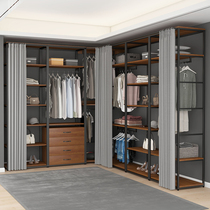 Walk-in wardrobe Bedroom Floor Clothes Hat Rack Creativity Metal Shelving Open Cloakroom Wardrobe Combination