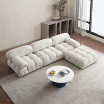 Nordic Modern Ins Wind Sofa Small Family Style Living Room Sofa Combined Lamb Suede Cloth Art Square Sofa Sloth Chair