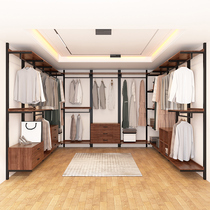 Open cloakroom Bedroom Art Design Hanger Combined Walk-in Shelve Metal Hanging Wall Cloakroom