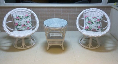 Wicker ghế ba mảnh thực sự mây / đồ nội thất giải trí châu Âu / ghế xoay mây xoắn / bàn cà phê hiện đại đầy đủ ghế xích đu mây - Bàn ghế ngoài trời / sân ghế cafe ngoài trời