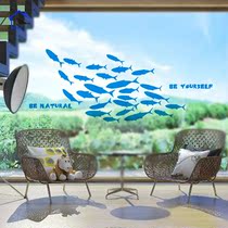 Creative Bedroom Stickler Painting Marine Small Fish Group Living Room Bedside Wall Appliqued Wall Bathtub Push Ramen Toilet Sticker