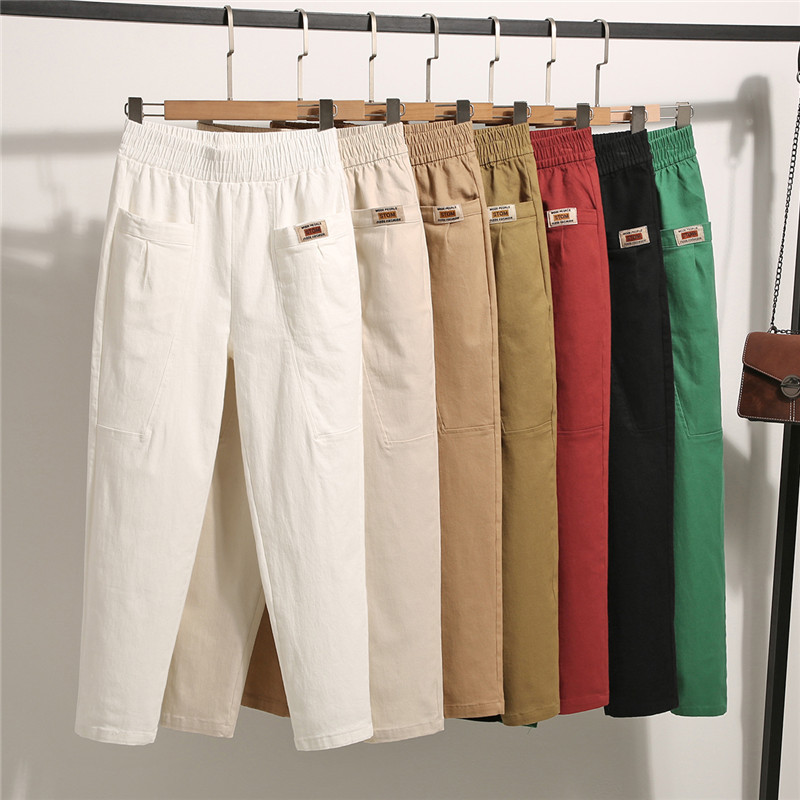 Women's Spring and Autumn Stylish Straight-Leg Casual Pants, Twill Cotton Loose Fashion Petite Harem Pants 2026 New Style