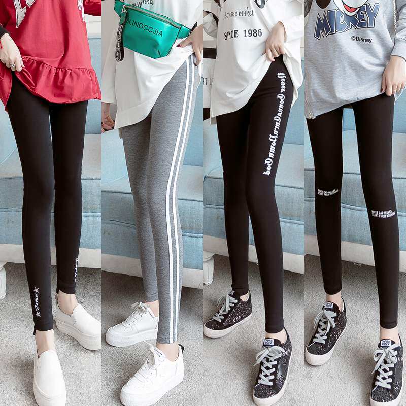Hong Kong tide brand plus velvet thick outer wear inner pants women's 2022 spring new women's pants Korean version slim sports cigarette pants