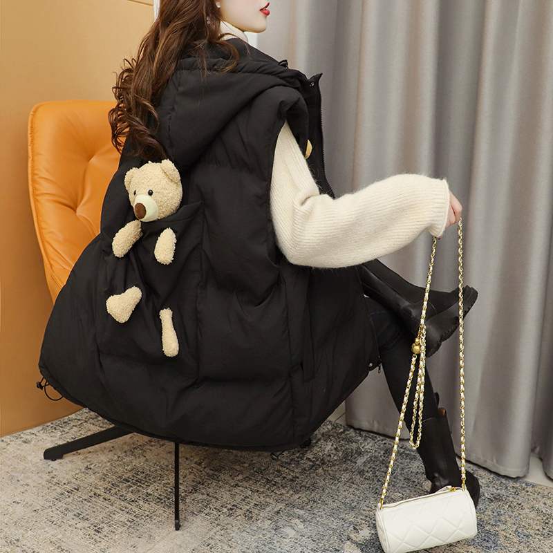 Hong Kong Chaobou cotton suit waistcoat for women's short section 2020 Autumn Winter New 100 hitch loose outside wearing waistcoat waistcoat