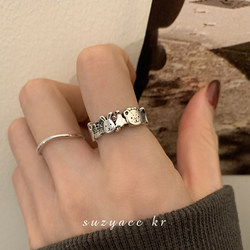 suzyacc kr light luxury niche design sterling silver cartoon animal ring fashion personalized index finger ring 2024 new style