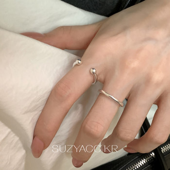 Suzyacc kr niche design hammered bead open ring minimalist style personalized versatile high-end index finger ring