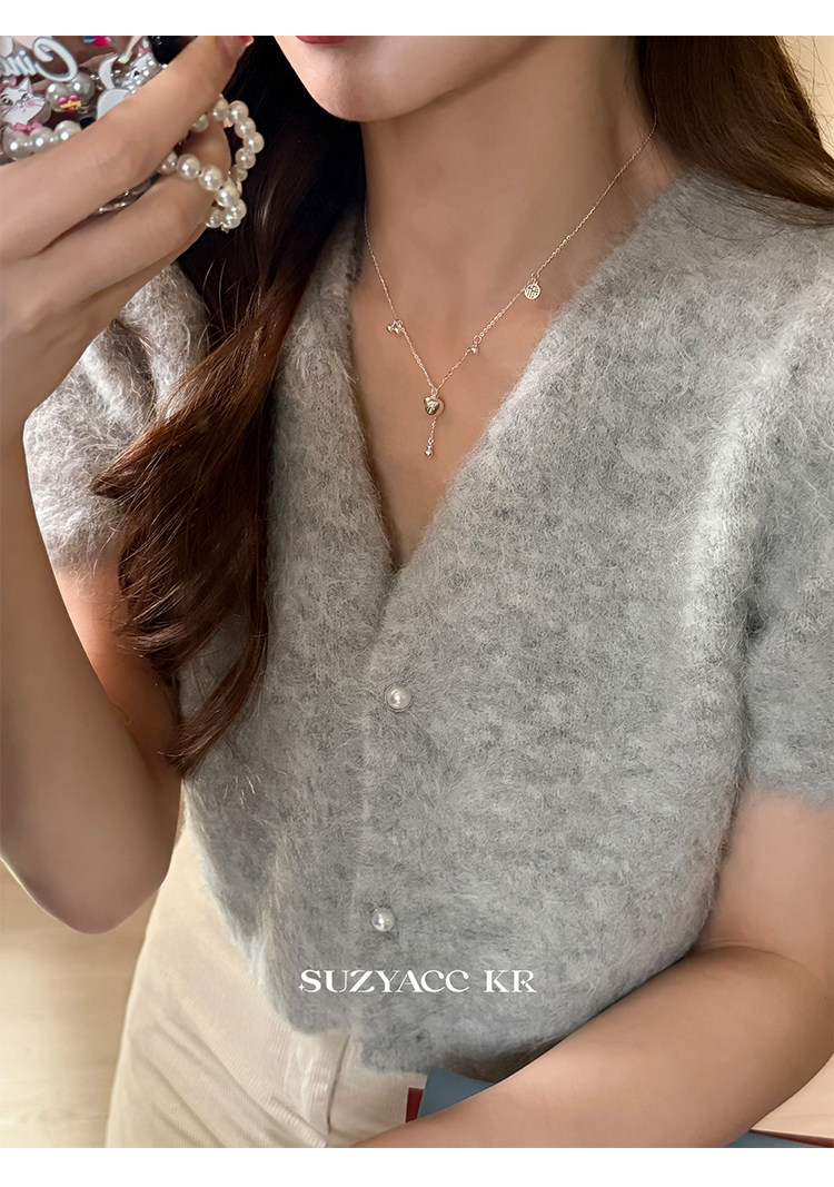 Серебряное ожерелье suzyacc kr新国风葫芦吊坠纯银项链设计感流苏锁骨链女款2024新款
