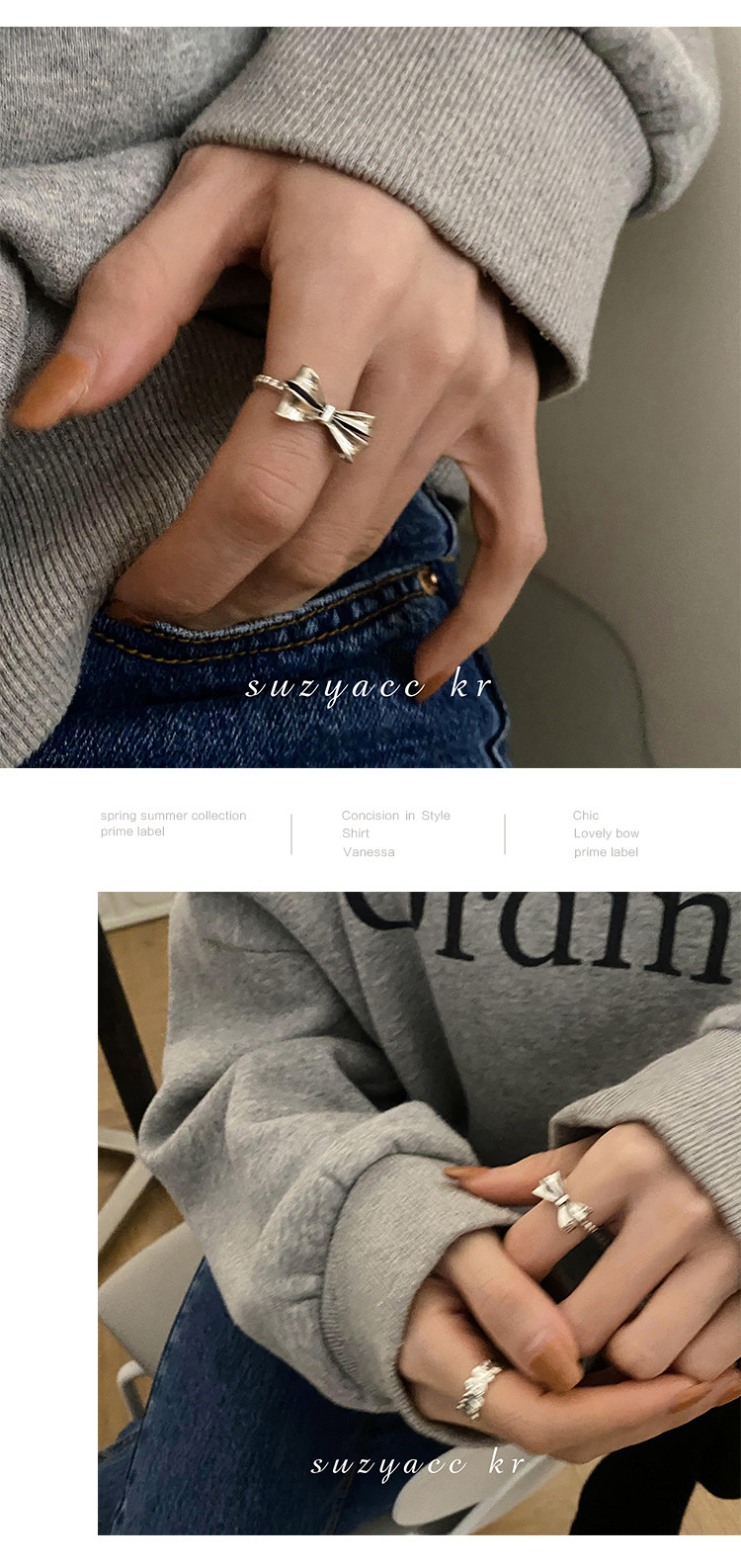 Personalisierter Schleifenring Für Damen Niche Design Fingerring_voghion.com