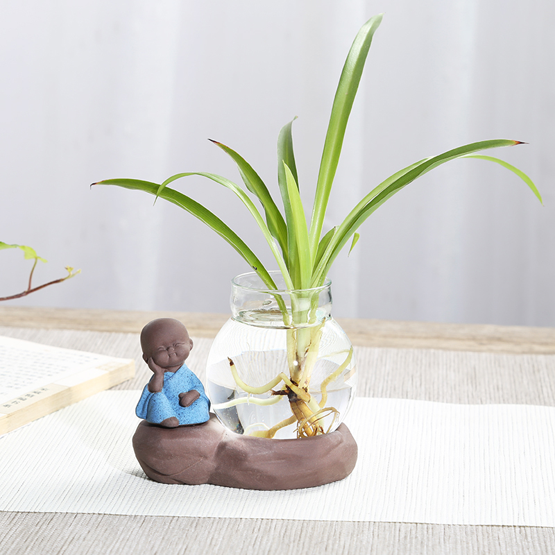 Carpenter tea favorites to raise money and creative ceramics small monk Purple Sand Tea Play Glass Vase Tea Tray Boutique Small Pendulum