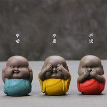 Color sand pottery tea three small monks to make purple sand little sand Michael Irvard does not say not listen to the cuisine tea play
