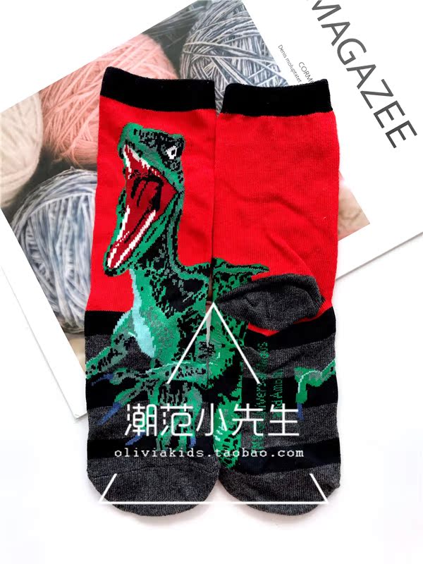Sao chép vớ con khủng long dễ thương Châu Âu và Hoa Kỳ vớ bé trai vớ vớ hoạt hình vớ bé tất trẻ em cao cổ