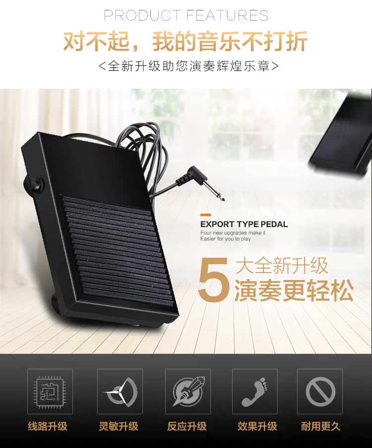 Kim loại phổ duy trì bàn đạp Tổng hợp đàn piano điện tử Phụ kiện bàn phím MIDI chính hãng - Phụ kiện nhạc cụ hộp đựng đàn guitar