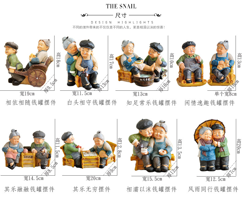 Quà sinh nhật, ông già, đồ trang trí nhà cửa, đồ trang trí nhỏ, ông bà, ông già, bà già, nhân vật thủ công, sáng tạo đồ dcor bàn làm việc