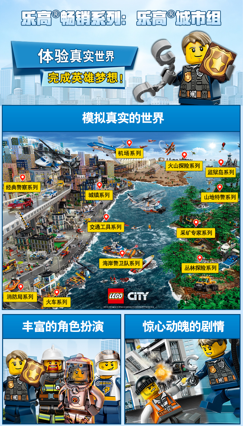 LEGO LEGO City Series Grain Harvestester Plus Transporter 60023 Boy Pack Building Block Block Đồ chơi - Khối xây dựng đồ chơi gỗ