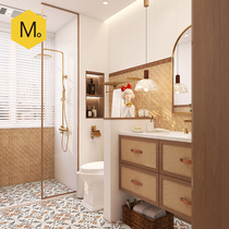 Momojia French retro bathroom tiles American caramel brown tiles bathroom floor tiles kitchen toilet wall tiles