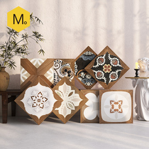 Momojia French medieval bathroom tiles retro caramel brown small tiles 300 balcony floor tiles kitchen wall tiles