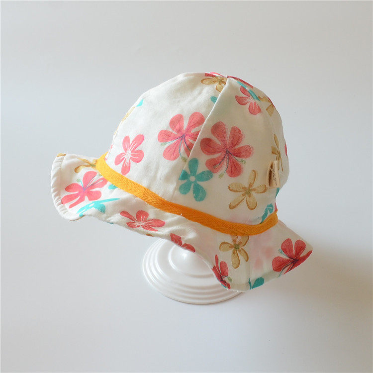 Baby thin sun hat spring, summer and autumn girls sunscreen hat baby gauze fisherman hat children's basin hat