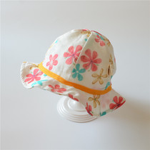 Baby thin sun hat spring summer and autumn girls sunscreen sun hat baby gauze fisherman hat children's basin hat