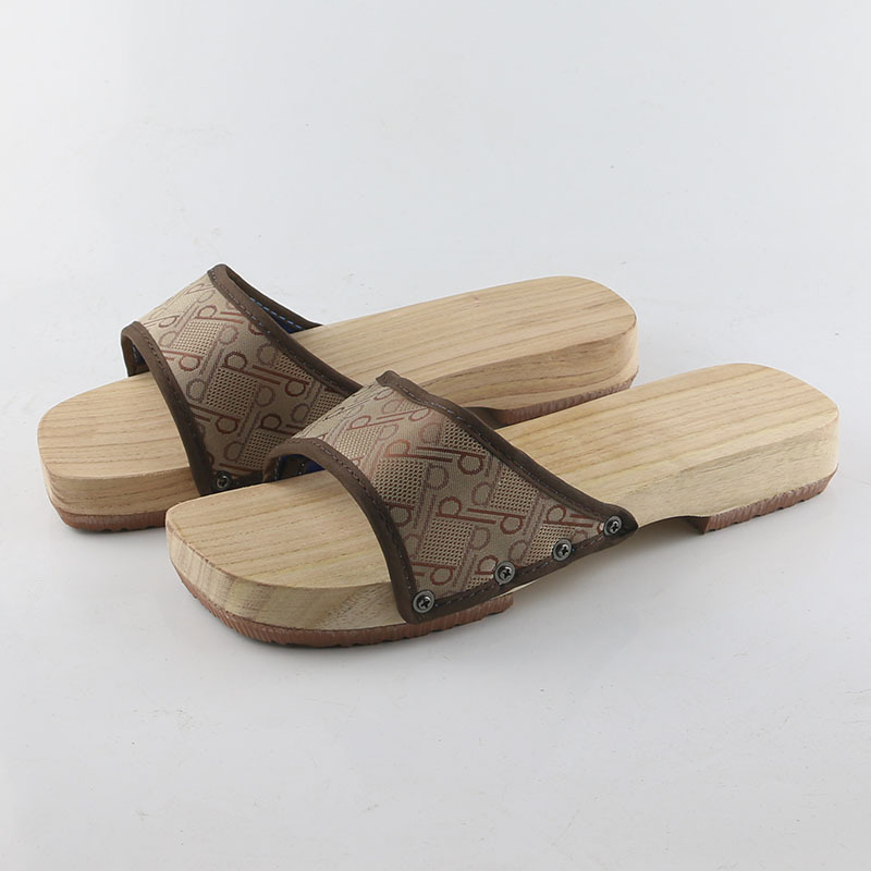 Wedge-Toe Wooden Slippers, Men's and Women's Wooden Clogs, Couple's Non-Slip Sandals, Japanese-Style Wooden Clogs with Free Shipping