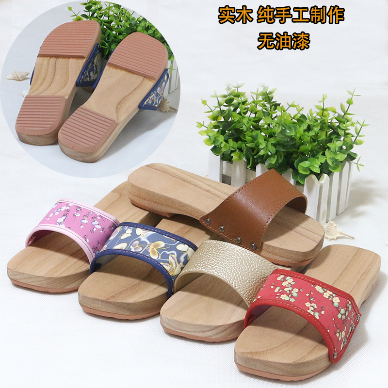 New Style Wooden Clogs for Men and Women, Wooden Slippers for Summer, Home Bathroom Low-Heeled Sandals, Free Shipping