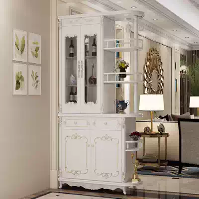 New European-style living room entrance wine cabinet partition cabinet modern simple hall cabinet paint double-sided porch storage shoe cabinet