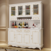 European side cabinet wine cabinet integrated wall kitchen cabinet White restaurant locker multifunctional storage side cabinet
