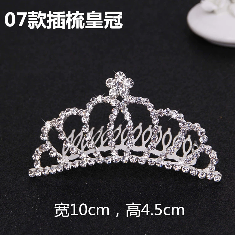 Hàn Quốc trẻ em vương miện headband công chúa dễ thương rhinestone cô gái tóc phụ kiện cô dâu tóc chải cô bé tóc kẹp đầu trang sức - Phụ kiện tóc