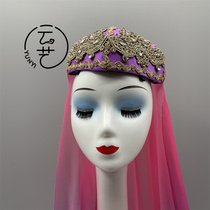 Beijing Yunyi Design Customized Xinjiang Purple Hat Dance Headgear Ethnic Dance Xinjiang 1 2m Gradient Headgear