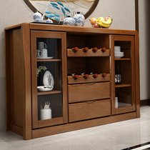  Modern Chinese dining side cabinet Simple solid wood dining room cabinet Kitchen cabinet Storage cupboard Tea cabinet