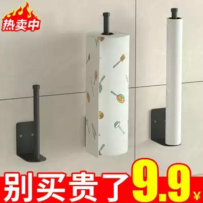 Kitchen paper towel rack Integral cabinet fresh-keeping bag film hanger Oil-absorbing paper shelf Reel toilet paper rack Punch-free wall-mounted