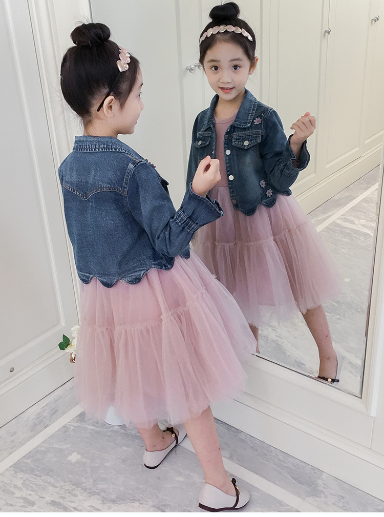 Áo khoác mùa thu cho bé gái Hàn Quốc Áo khoác đại dương mùa xuân Váy mùa thu thời trang Quần áo trẻ em hai mảnh đồ bơi cho bé