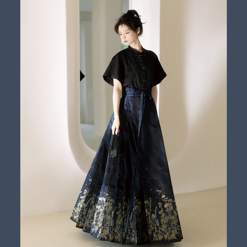 Luoxiudongxiang [Firefly Forest] Original Ming-Style Hanfu, Chinese Style, New Chinese Style, Imitation Makeup, Flower Horse Face, Commuting Wear