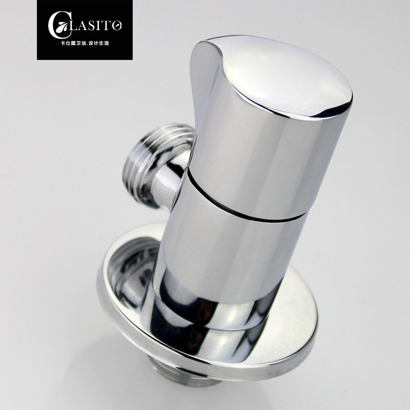 Kassee full copper thickened angle valve hot and cold triangular valve tap toilet water heater angle valve lengthened water stop valve