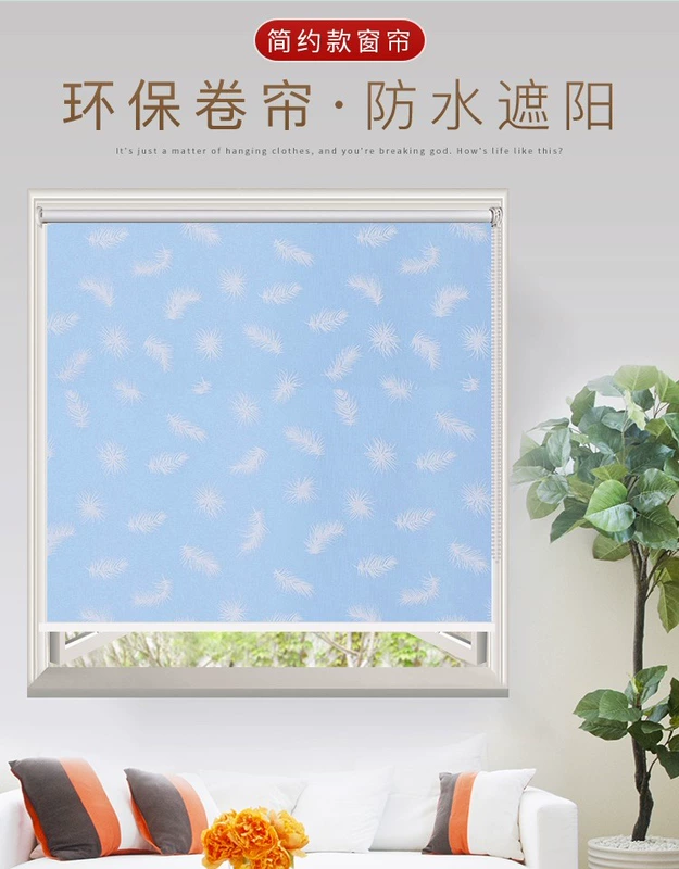Rèm cuốn Con lăn rèm kéo loại kéo nhà bếp phòng tắm văn phòng nâng bóng râm chống nắng tay không thấm nước - Phụ kiện rèm cửa