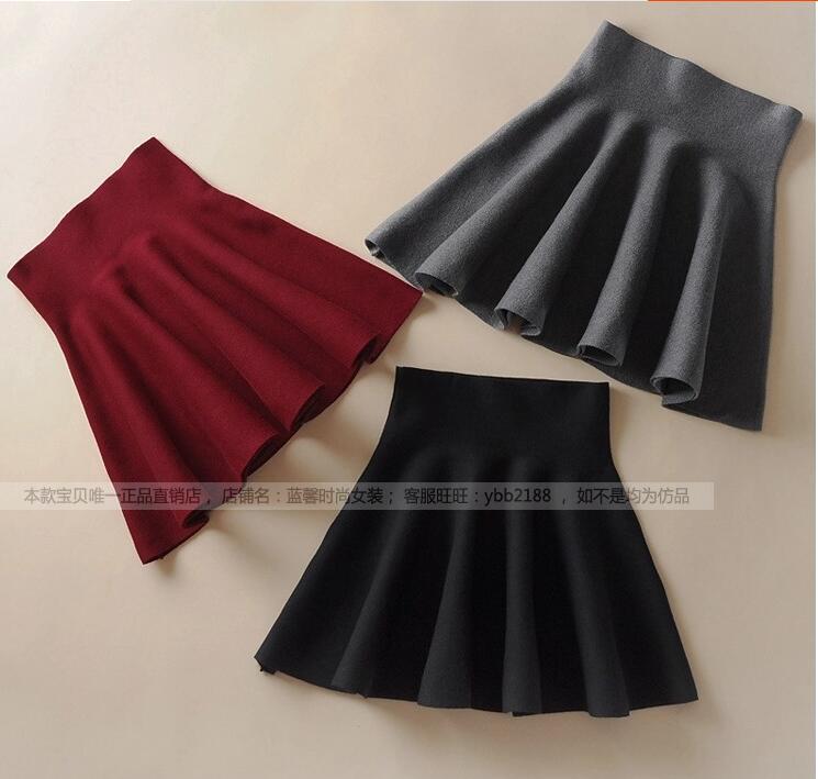 Mùa thu mới chất béo chị xl váy ngắn váy nữ chất béo mm váy ô váy 200 kg cơ sở đan váy mẫu chân váy công sở