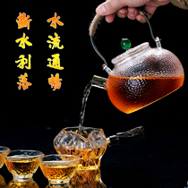 Japanese-style glass hammer copper handle lifting beam pot bubble tea tea maker household electric pottery kettle high temperature resistant equipment
