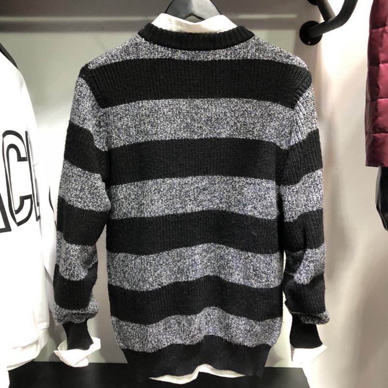 Modillo nam thương hiệu JJ mùa thu và mùa đông siêu dày với áo len cashmere dày len trẻ trung áo len đen áo len cổ lọ nam